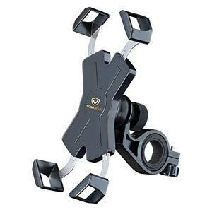 visnfa New Bike Phone Mount with Stainless Steel Clamp Arms Anti